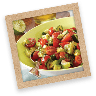 HONEY LIME <br/> AVOCADO AND TOMATO SALAD