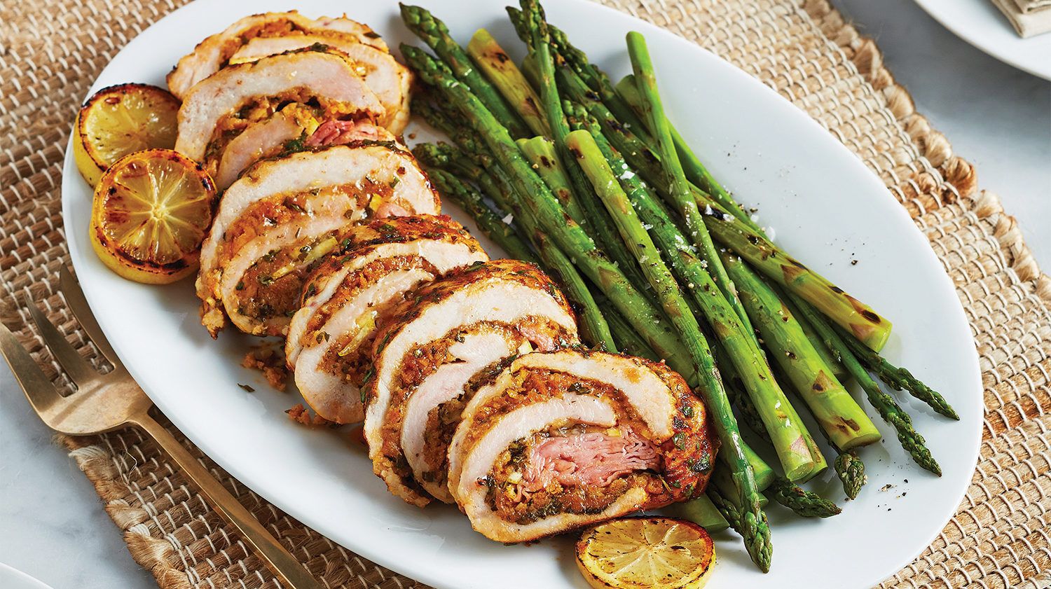 Read more about Grilled Lemon-Parsley Stuffed Turkey Breast & Asparagus