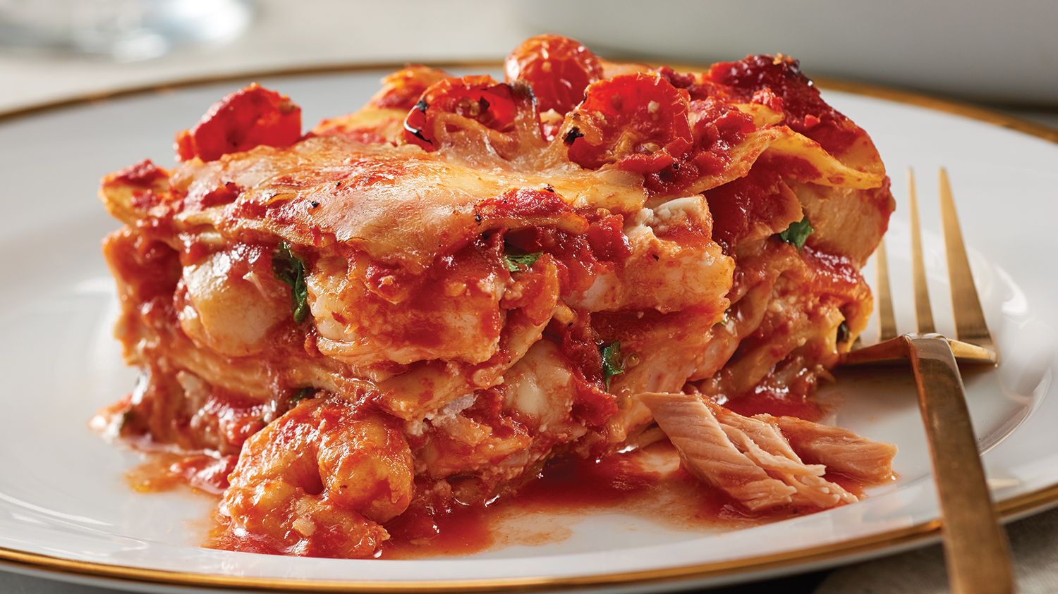 Seafood lasagna recipe with red sauce