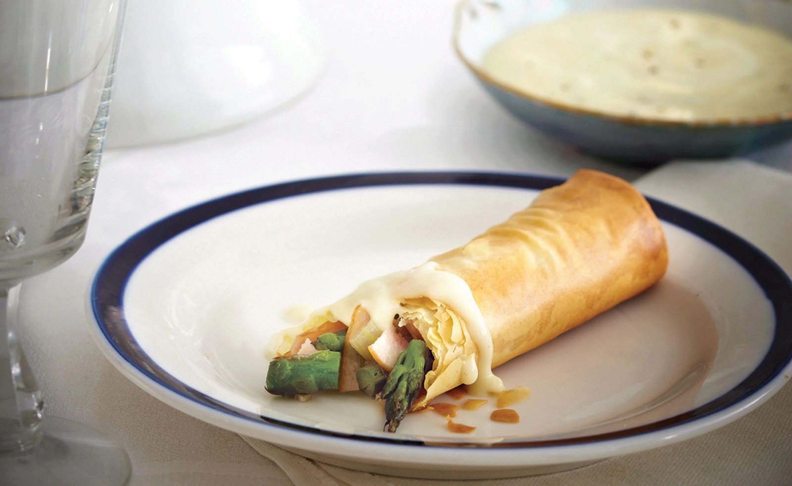 Read more about Asparagus & Ham Phyllo Rolls with Blue Cheese Sauce