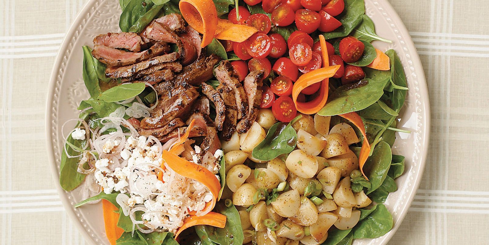 Balsamic steak spinach salad