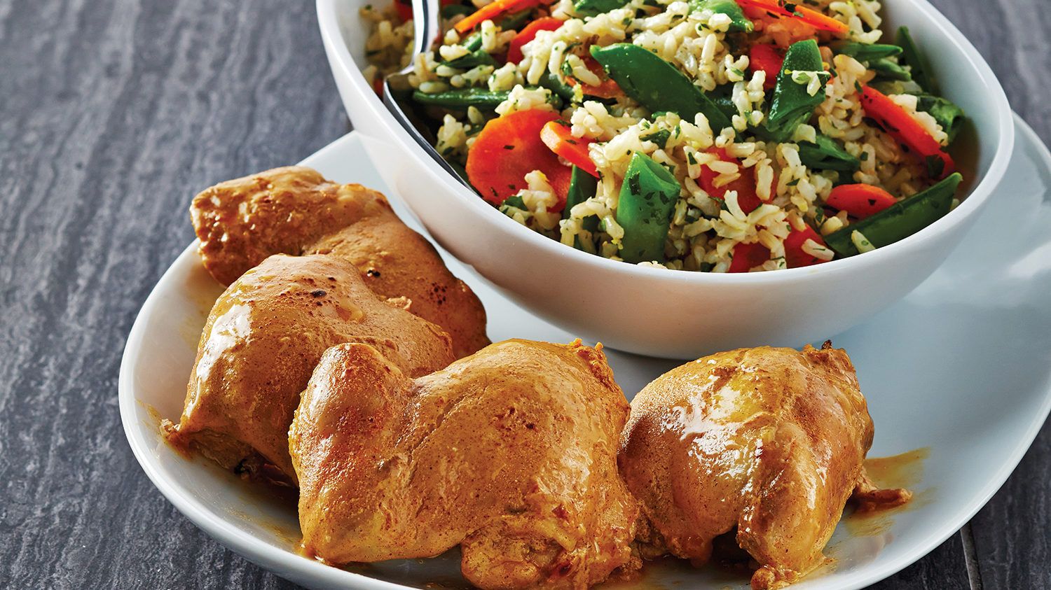 Sweet ‘n’ Spicy Chicken with Snap Pea & Carrot Brown Rice