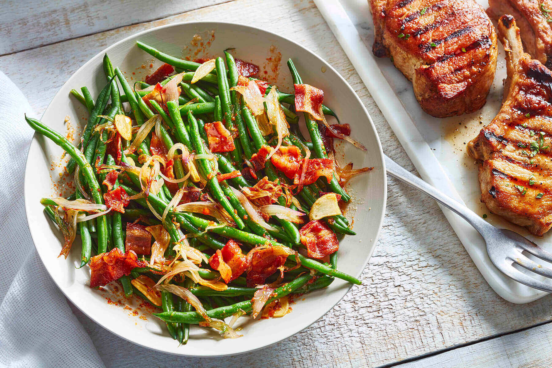 Sautéed Green Beans with Shallots & Bacon