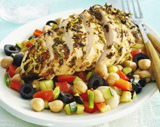 lemon-parsley-chicken-with-roasted-vegetable-chick-pea-toss.