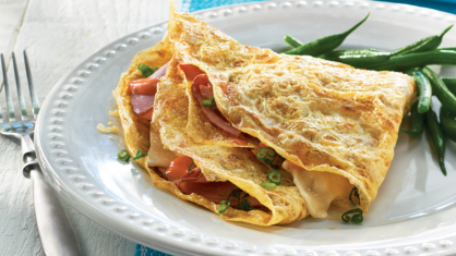 Read more about Ham & Cheese Egg Crêpes with Sriracha Mayo