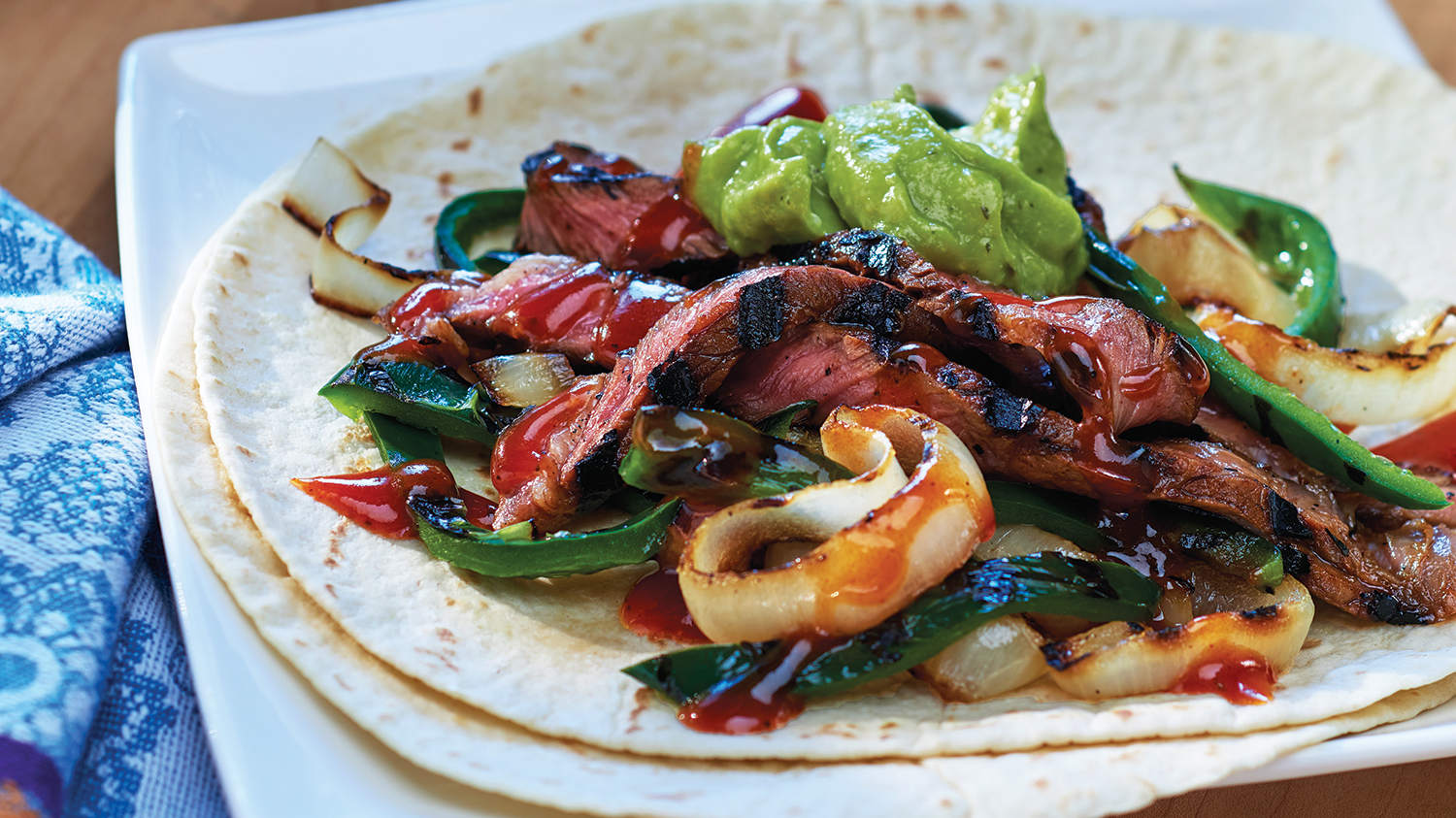 Spicy Grilled Steak Fajitas with Poblano Peppers