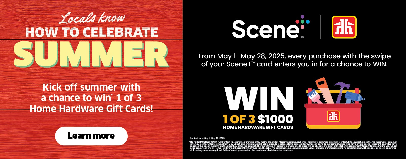Get a chance to win 1 of 3 Home Hardware Gift Cards!